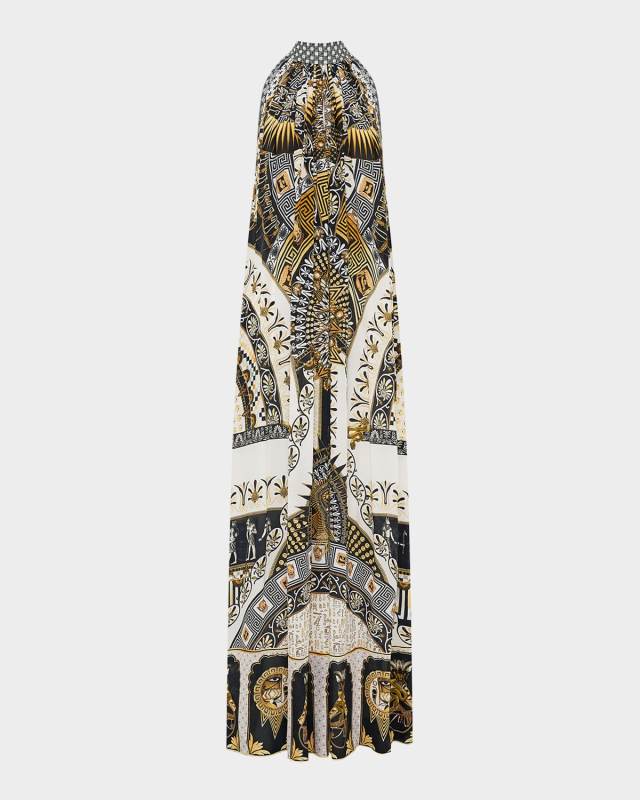 Temples of Dendara Tie-Neck Maxi Dress